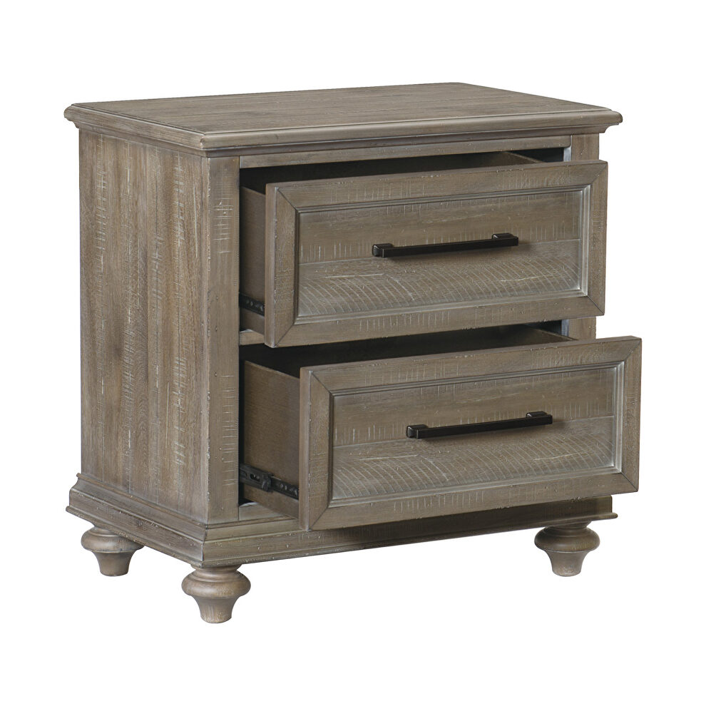 Driftwood light brown finish solid transitional styling nightstand by Homelegance additional picture 5