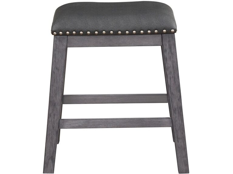 Black faux leather upholstery counter height stool by Homelegance additional picture 2