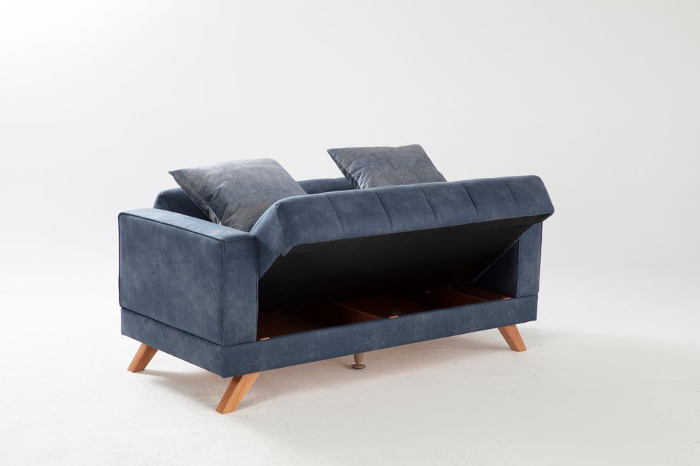 Contemporary stylish blue fabric loveseat by Istikbal additional picture 2