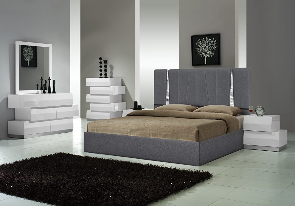 Contemporary charcoal low-profile bed by J&M additional picture 8