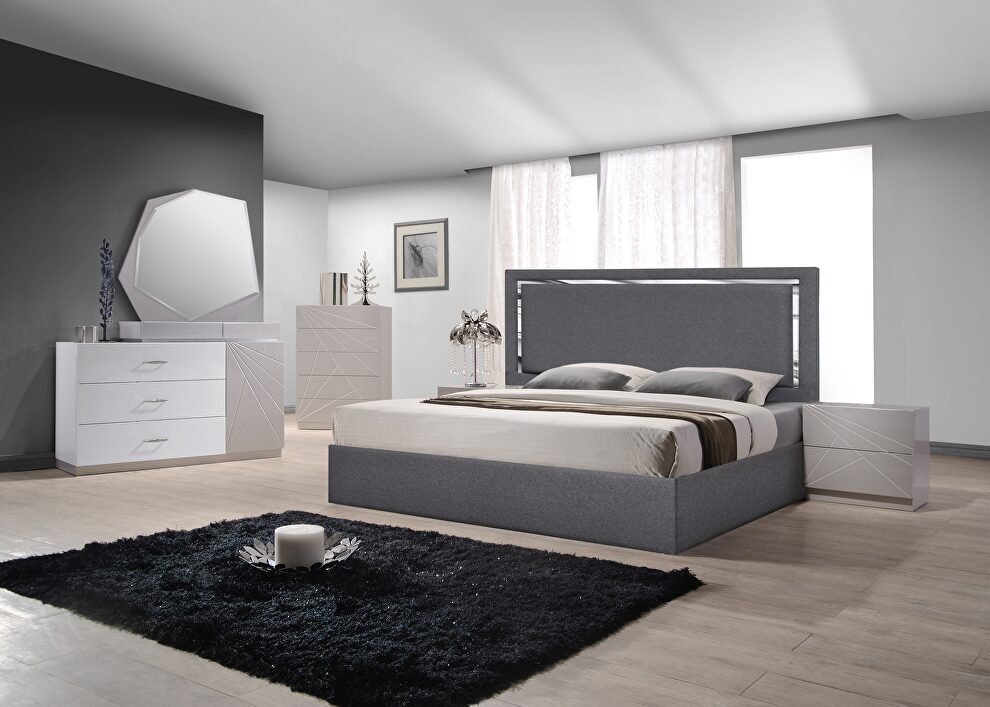 Contemporary charcoal low-profile bed by J&M additional picture 8