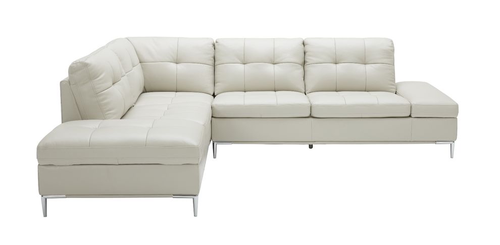 Modern stitched leather sectional with storage in s. gray by J&M additional picture 2