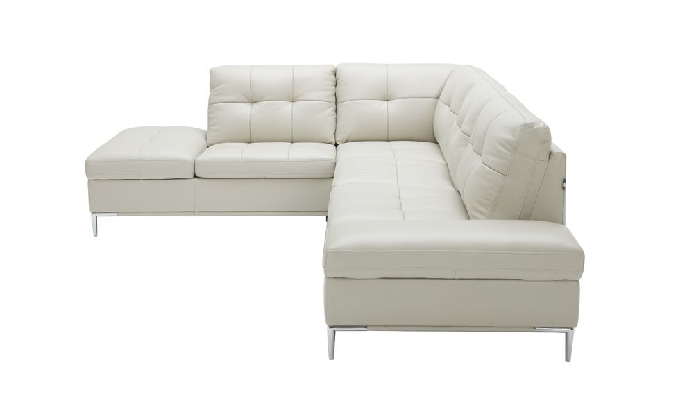Modern stitched leather sectional with storage in s. gray by J&M additional picture 5