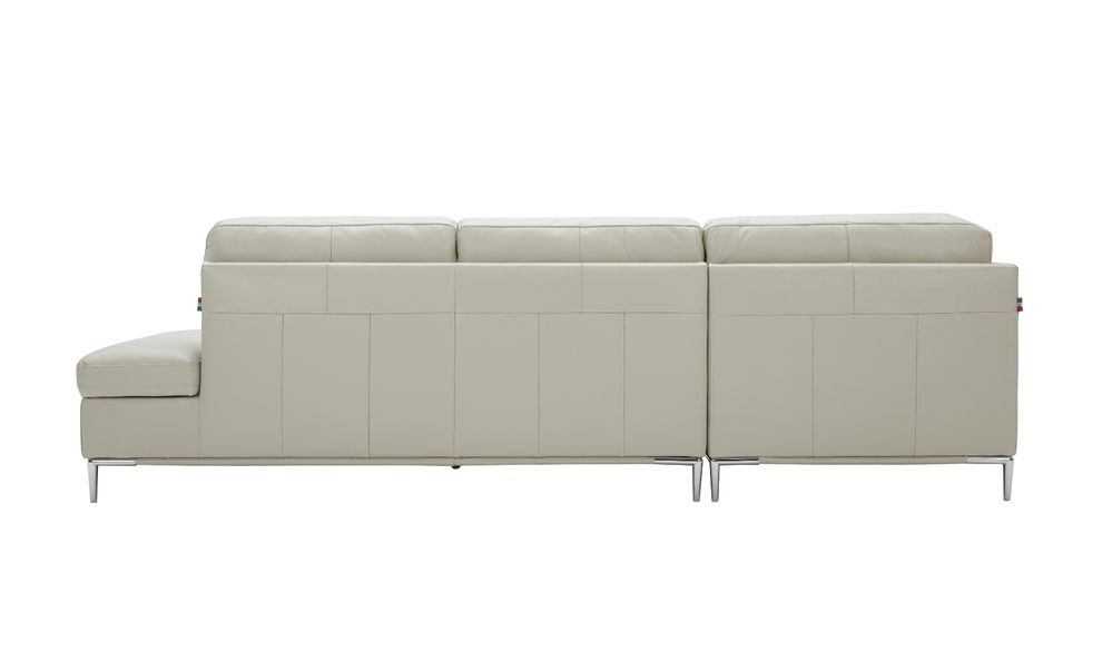 Modern stitched leather sectional with storage in s. gray by J&M additional picture 6
