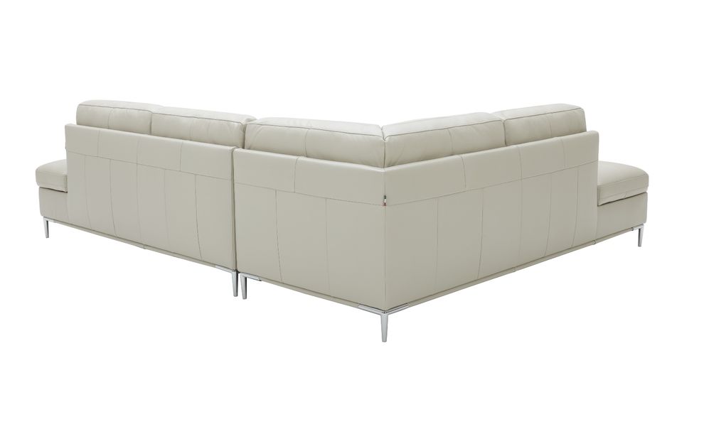 Modern stitched leather sectional with storage in s. gray by J&M additional picture 7