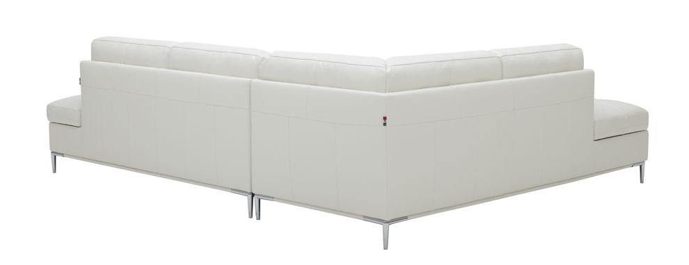 Modern stitched leather sectional with storage in white by J&M additional picture 2