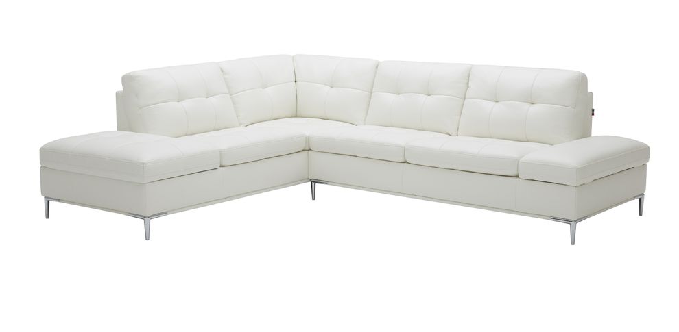 Modern stitched leather sectional with storage in white by J&M additional picture 6
