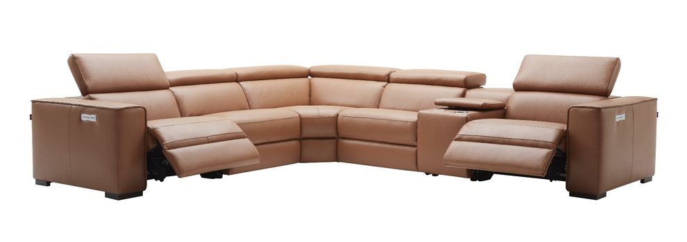Picasso Caramel Sectional Sofa 18865 J, Caramel Leather Sectional With Recliner