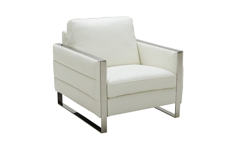 White contemporary leather sofa by J&M additional picture 6