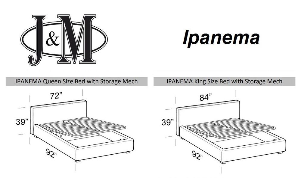 Italian-made platform storage bed by J&M additional picture 7