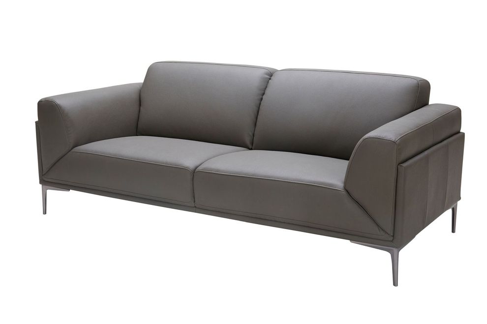 Dark gray leather contemporary sofa by J&M additional picture 5