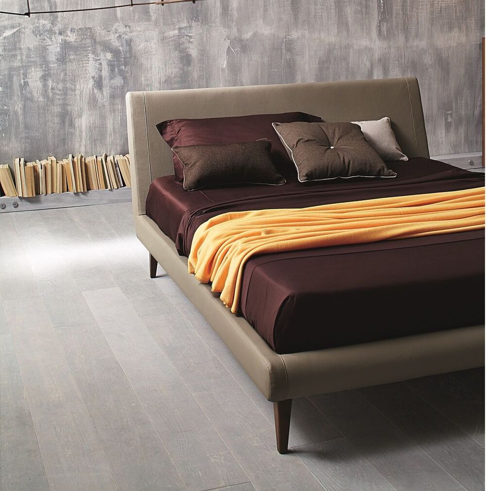 Modern taupe design bed in minimalistic design by J&M additional picture 3
