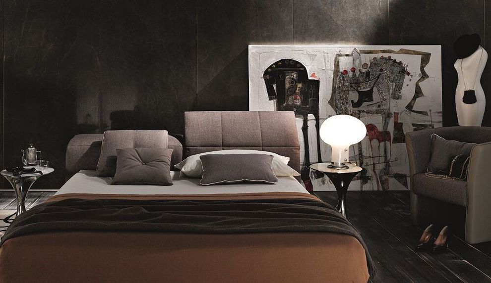 Modern taupe bed w/ storage and platform by J&M additional picture 2