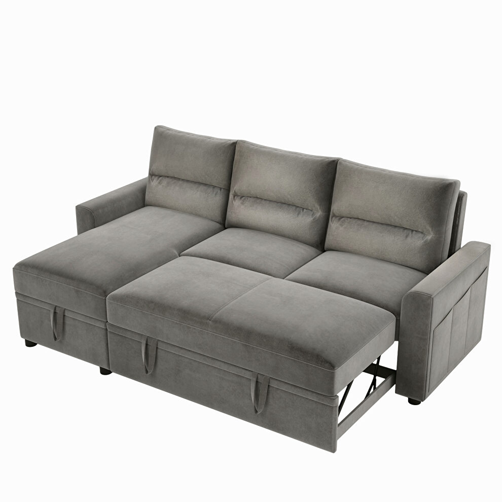 Reversible pull out sleeper sectional storage sofa bed by La Spezia additional picture 14