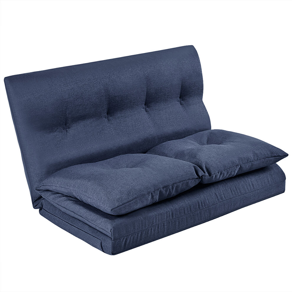 Adjustable navy blue fabric folding chaise lounge sofa floor couch and sofa by La Spezia additional picture 6