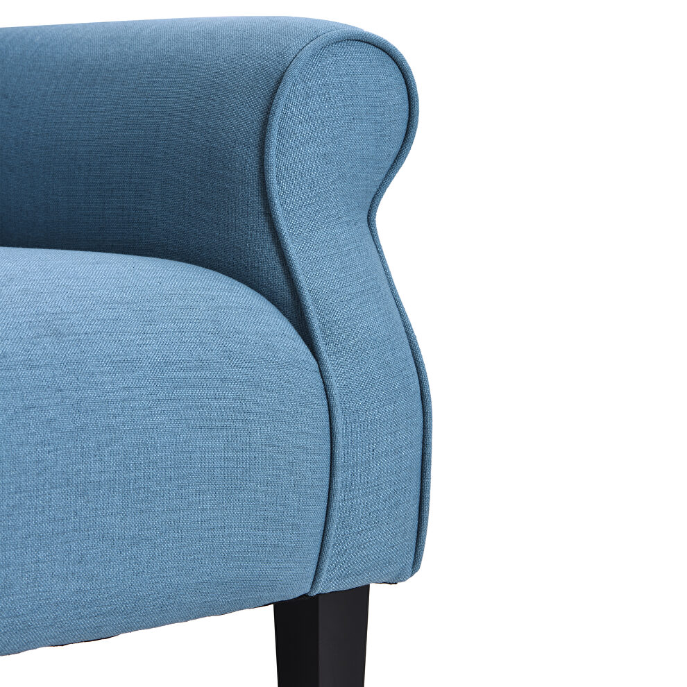 Blue linen modern wing back accent chair by La Spezia additional picture 5