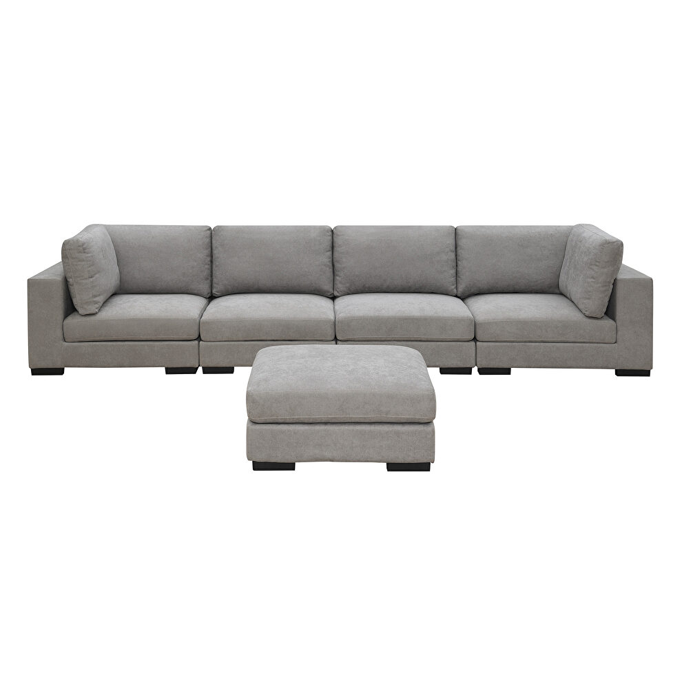 Gray modular sofa customizable and reconfigurable deep seating with removable ottoman by La Spezia additional picture 2