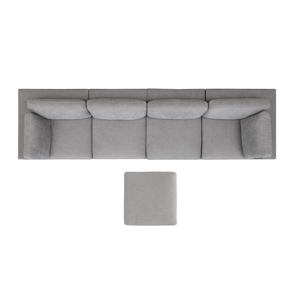 Gray modular sofa customizable and reconfigurable deep seating with removable ottoman by La Spezia additional picture 3