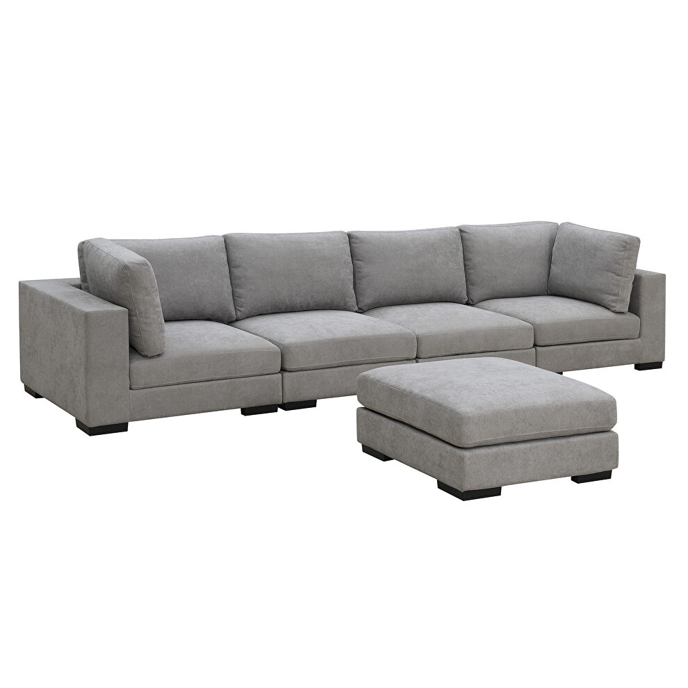 Gray modular sofa customizable and reconfigurable deep seating with removable ottoman by La Spezia additional picture 5