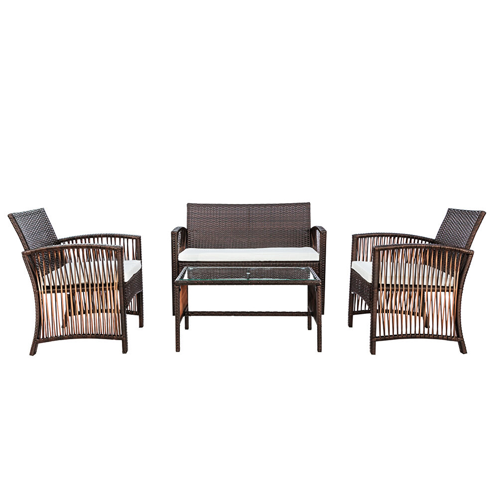 Brown rattan chair, sofa and table patio 8 piece set by La Spezia additional picture 12