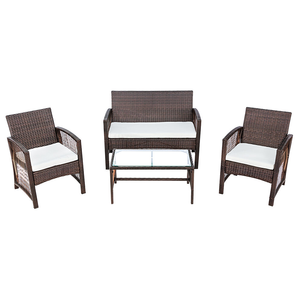 Brown rattan chair, sofa and table patio 8 piece set by La Spezia additional picture 16