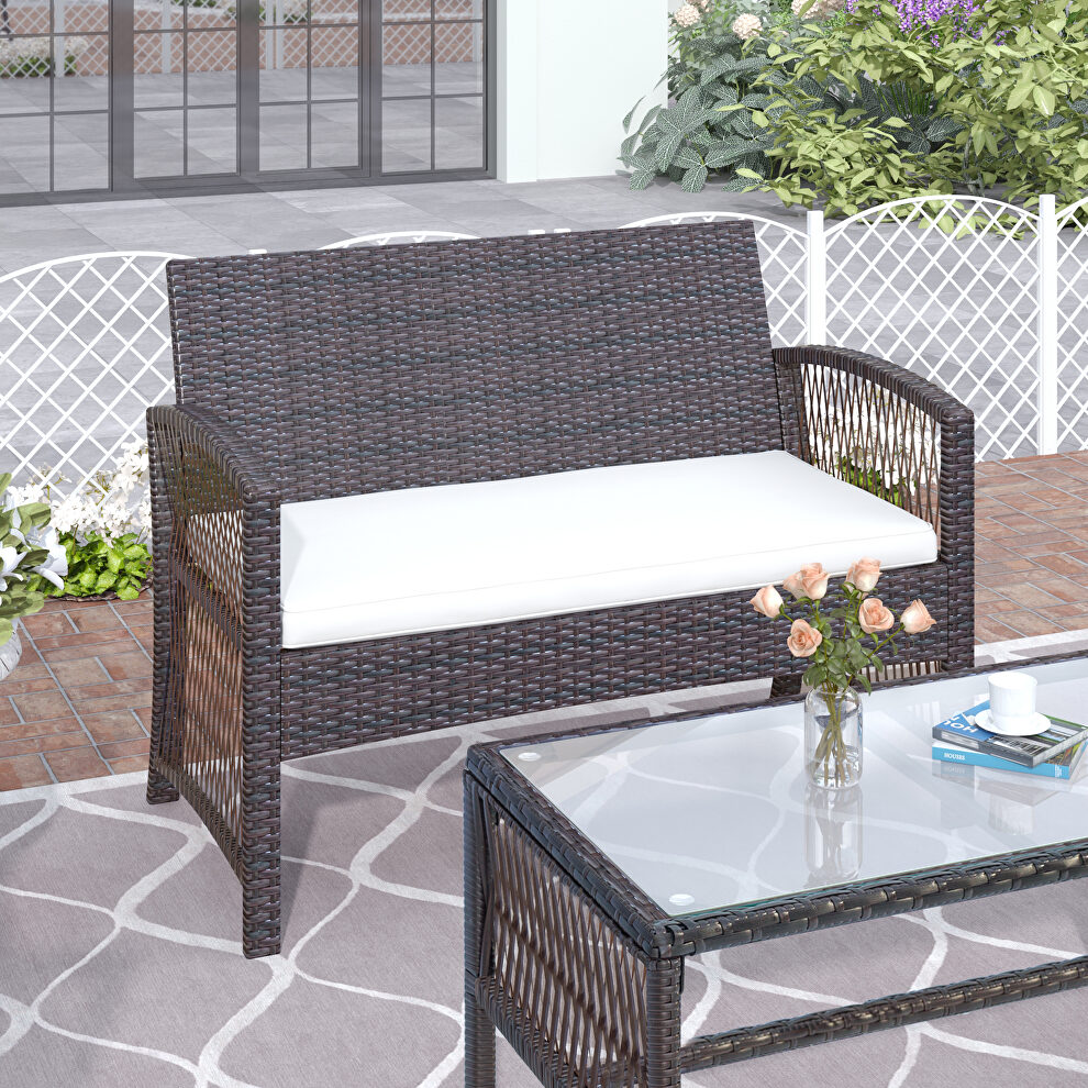 Brown rattan chair, sofa and table patio 8 piece set by La Spezia additional picture 17