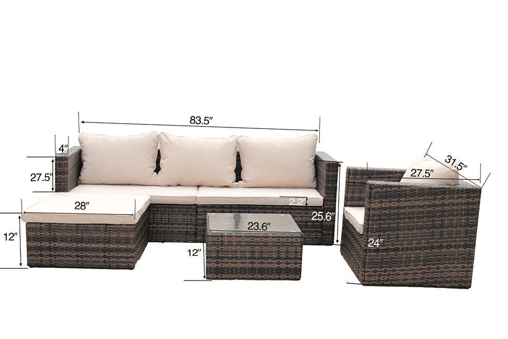 Brown rattan patio furniture 4 piece set by La Spezia additional picture 15