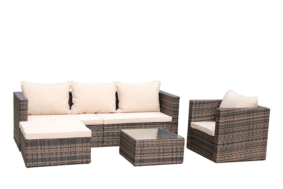 Brown rattan patio furniture 4 piece set by La Spezia additional picture 3