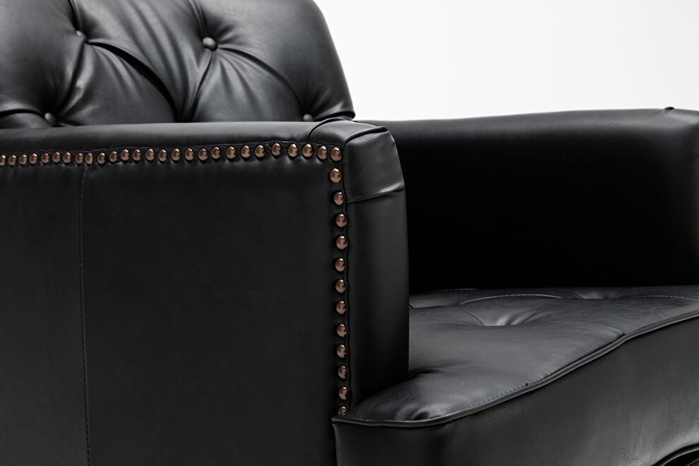 Hengming modern style black pu leather tub chair by La Spezia additional picture 6