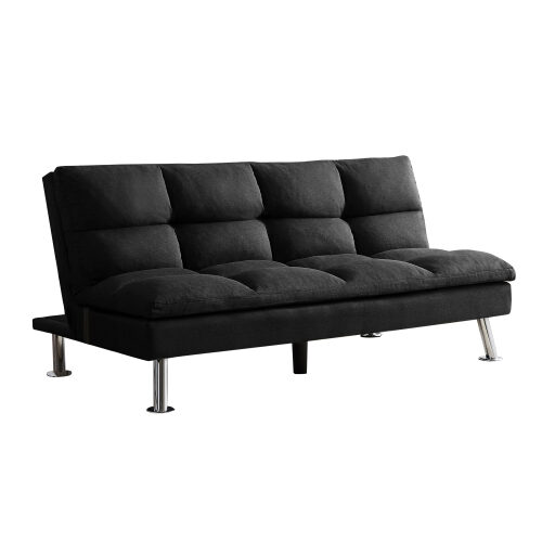 Relax lounge futon sofa bed sleeper black fabric by La Spezia additional picture 3