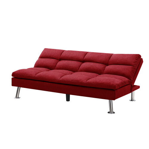 Relax lounge futon sofa bed sleeper red fabric by La Spezia additional picture 11