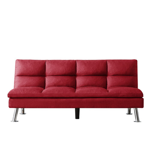Relax lounge futon sofa bed sleeper red fabric by La Spezia additional picture 12