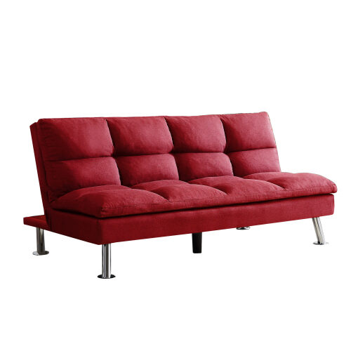 Relax lounge futon sofa bed sleeper red fabric by La Spezia additional picture 8
