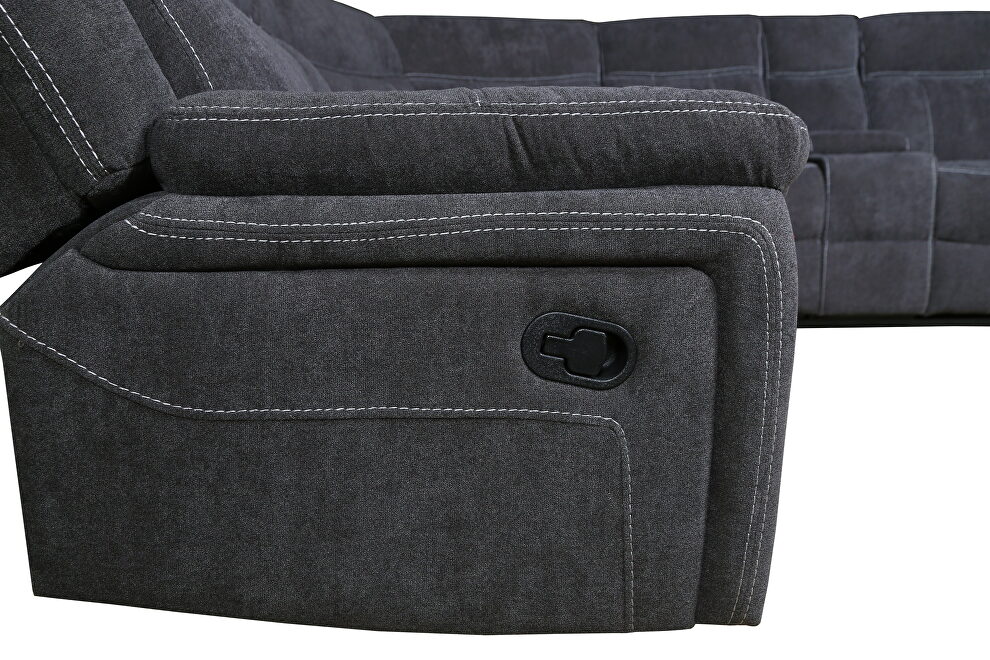 Mannual motion sofa gray fabric by La Spezia additional picture 4