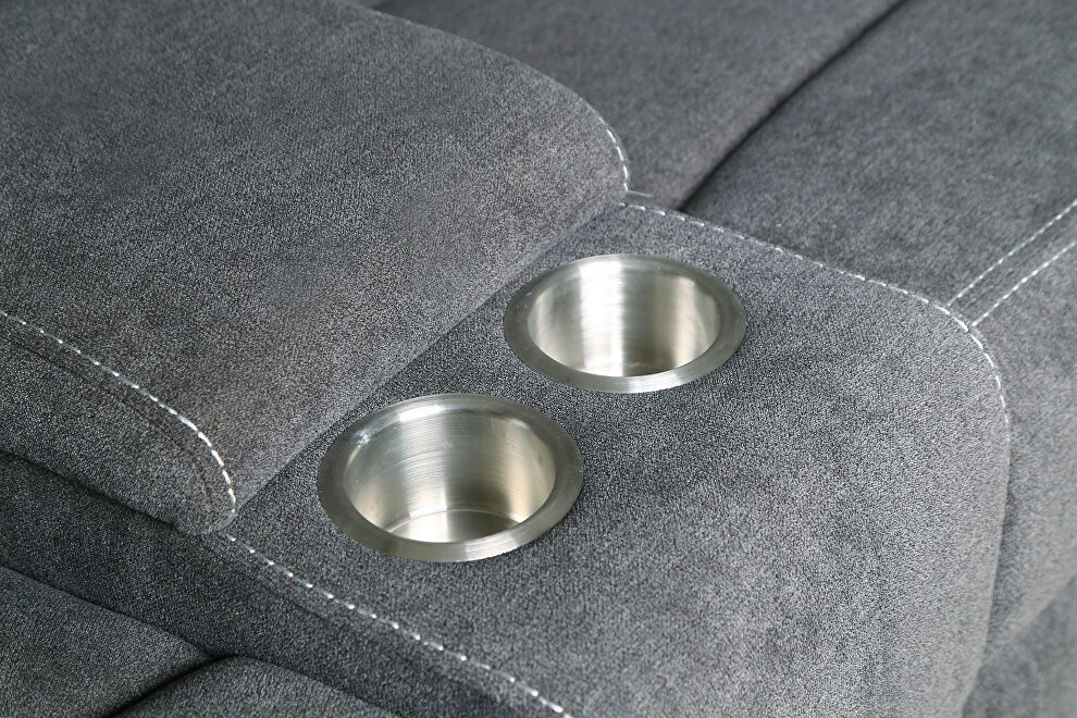 Mannual motion sofa gray fabric by La Spezia additional picture 7
