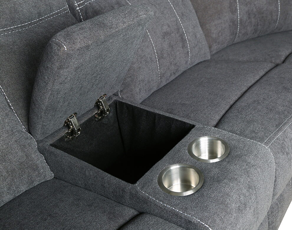 Mannual motion sofa gray fabric by La Spezia additional picture 9
