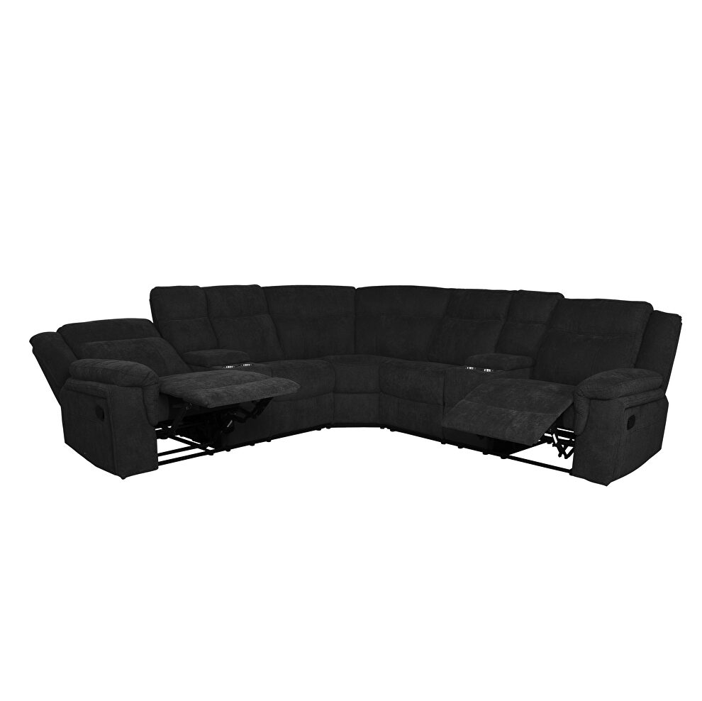 Mannual motion sofa black fabric by La Spezia additional picture 5