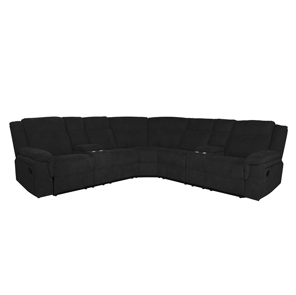 Mannual motion sofa black fabric by La Spezia additional picture 6