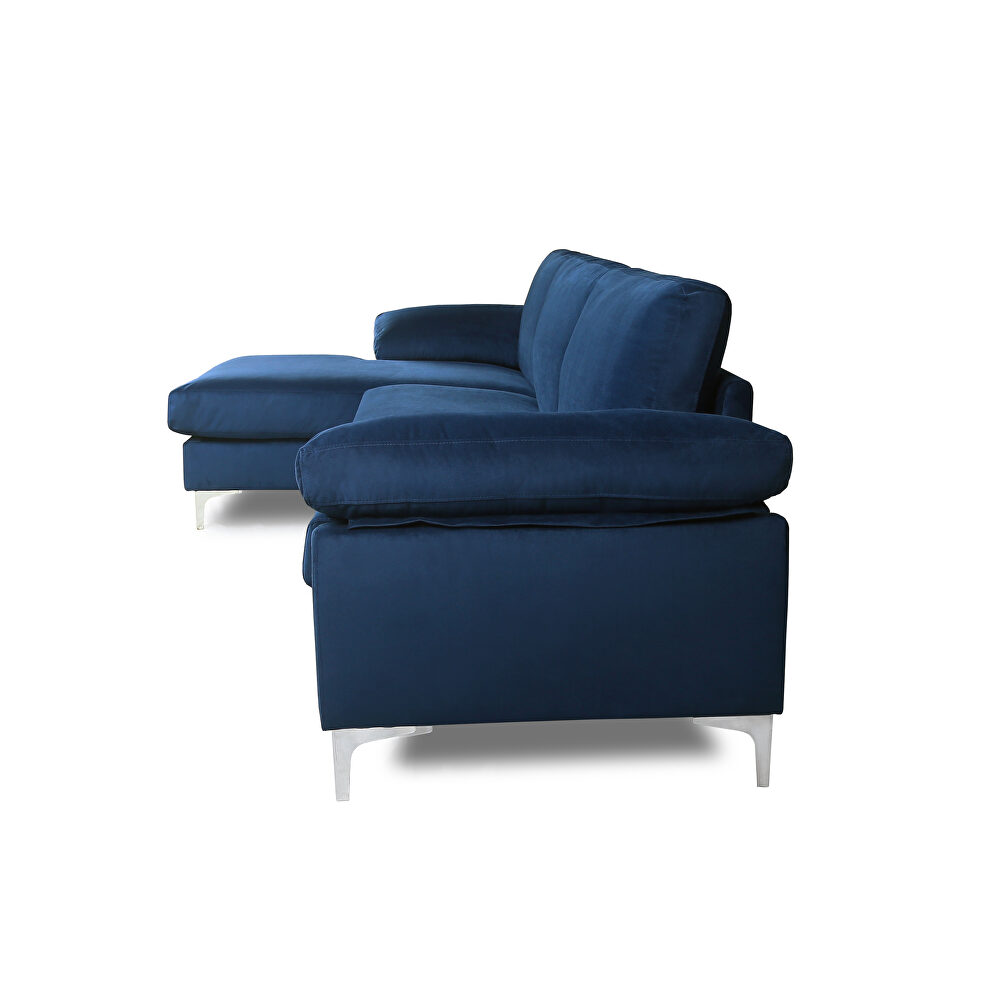 Sectional sofa navy blue velvet left hand facing by La Spezia additional picture 5