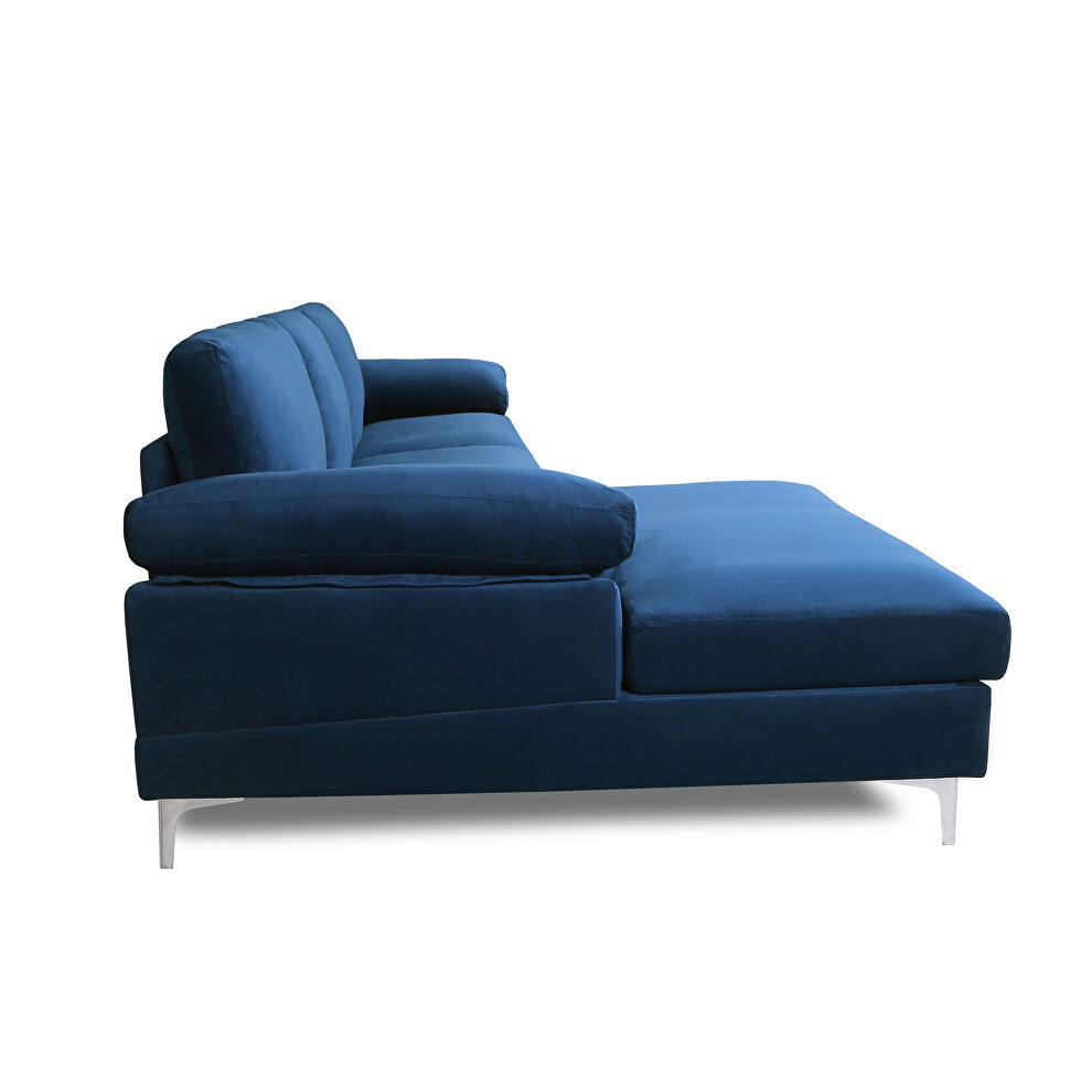Sectional sofa navy blue velvet left hand facing by La Spezia additional picture 6