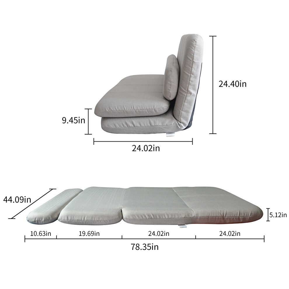 Floor chair adjustable foldable sofa bed rest room floor mattress recliner sofa and pillow by La Spezia additional picture 4