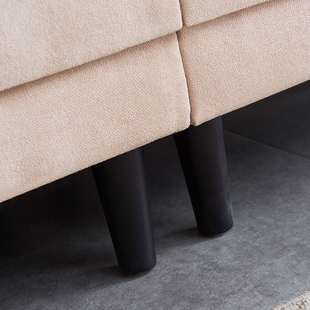Square armrest beige fabric sofa by La Spezia additional picture 5
