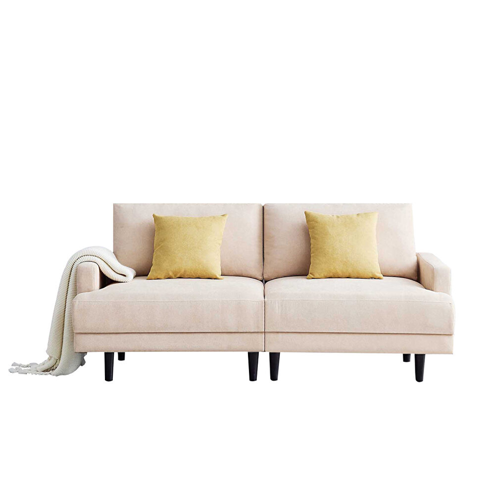 Square armrest beige fabric sofa by La Spezia additional picture 6