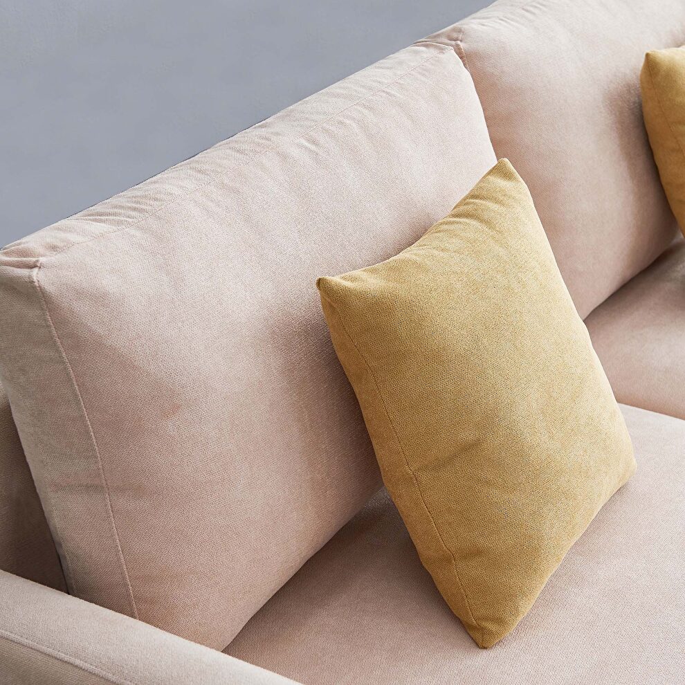 Square armrest beige fabric sofa by La Spezia additional picture 7