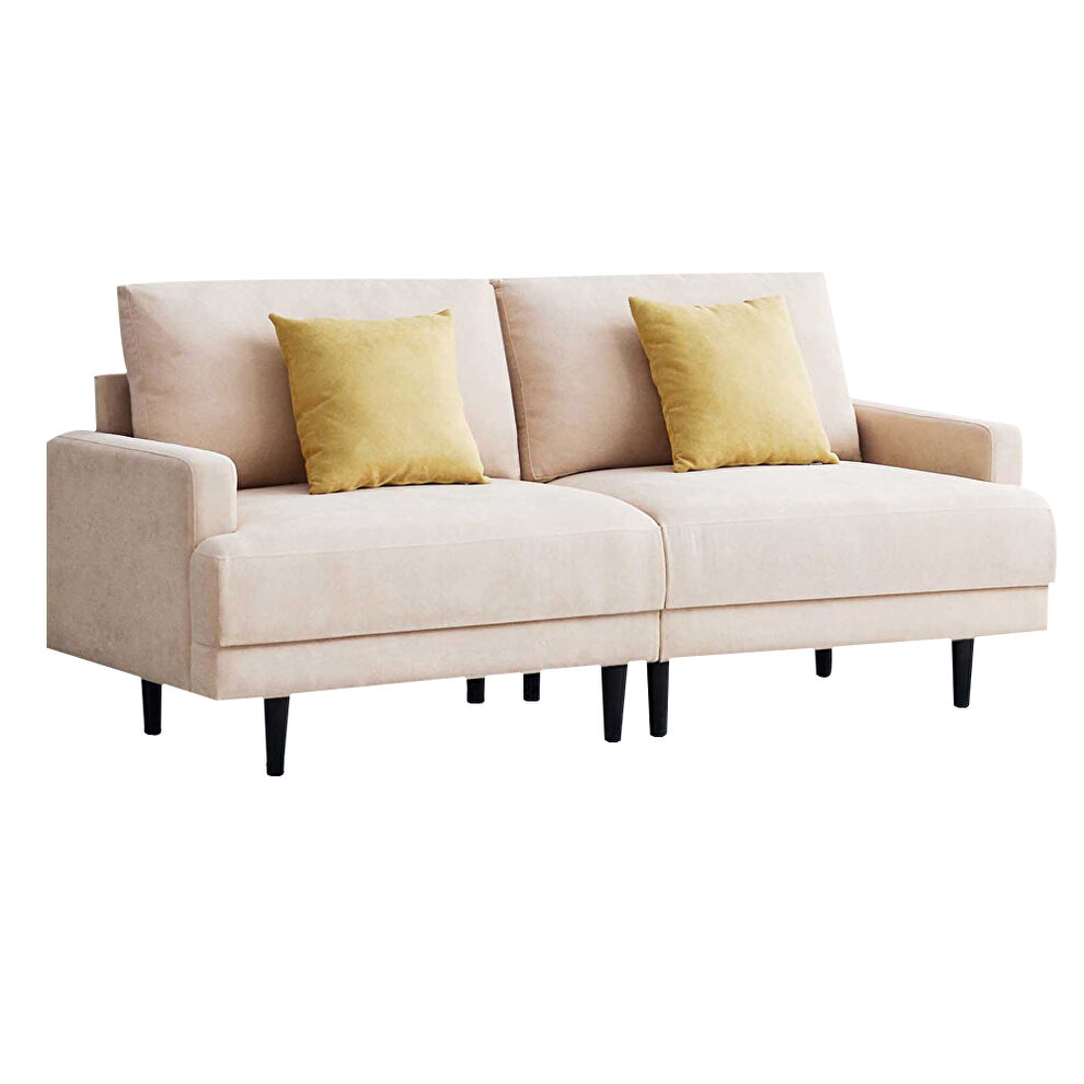 Square armrest beige fabric sofa by La Spezia additional picture 9