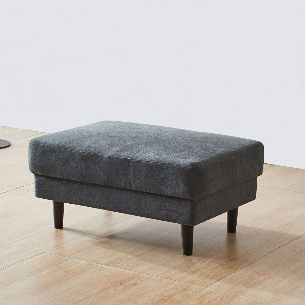 Modern dark gray fabric sofa l shape, 3 seater with ottoman by La Spezia additional picture 8
