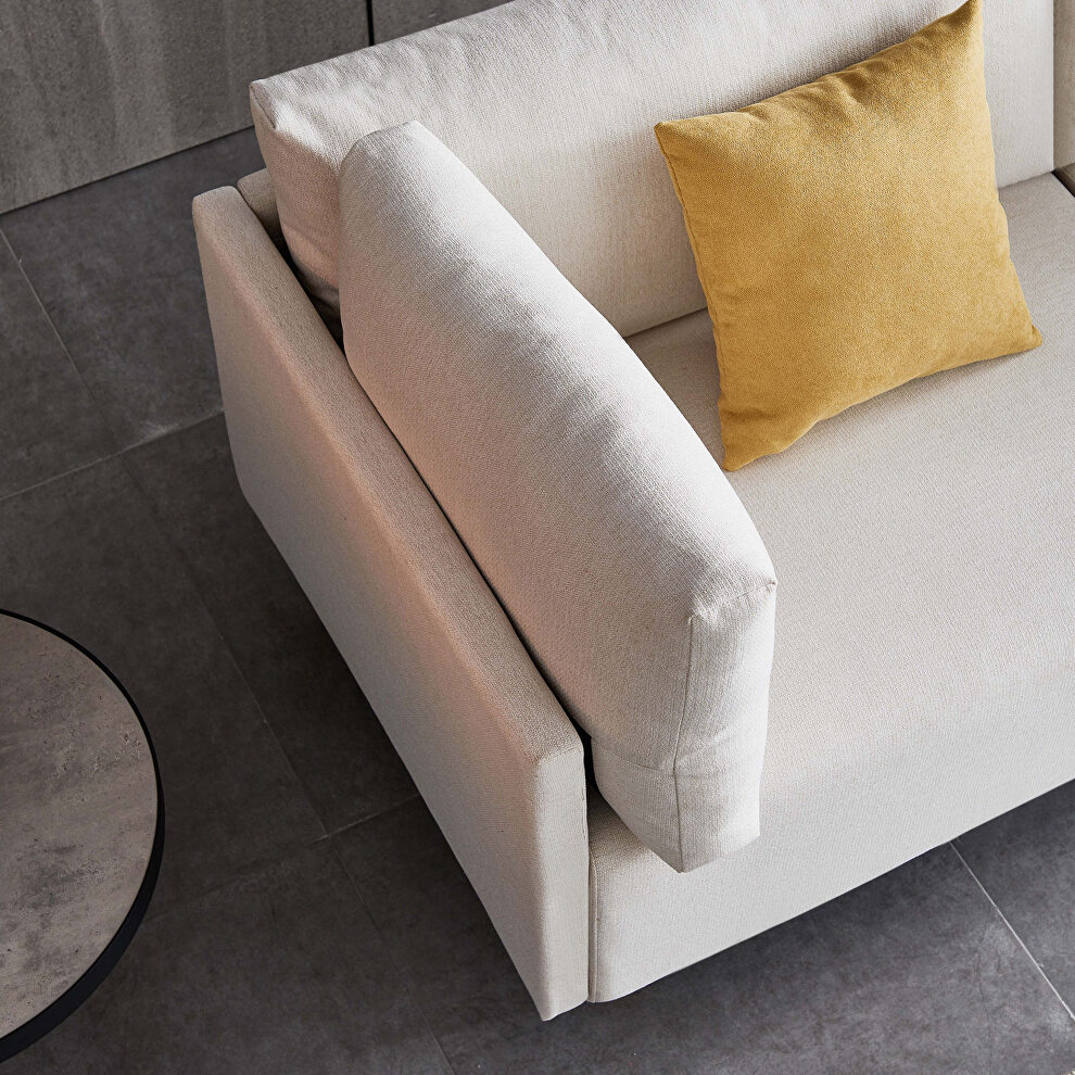 Comfortable beige linen modern sofa by La Spezia additional picture 3