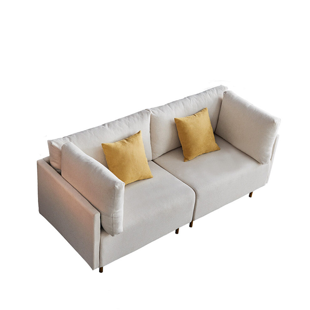Comfortable beige linen modern sofa by La Spezia additional picture 9