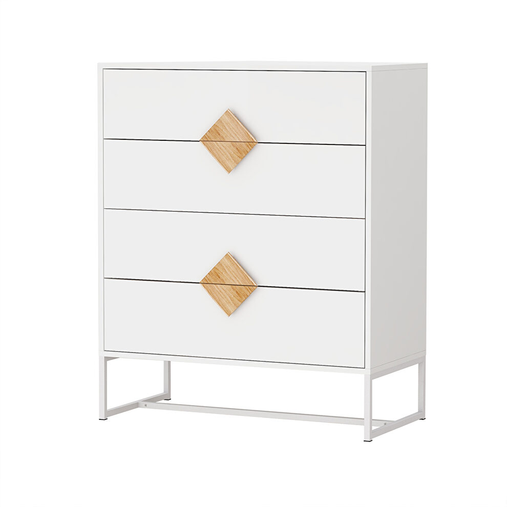 Solid wood special shape square handle design with 4 drawers bedroom furniture dressers by La Spezia additional picture 2