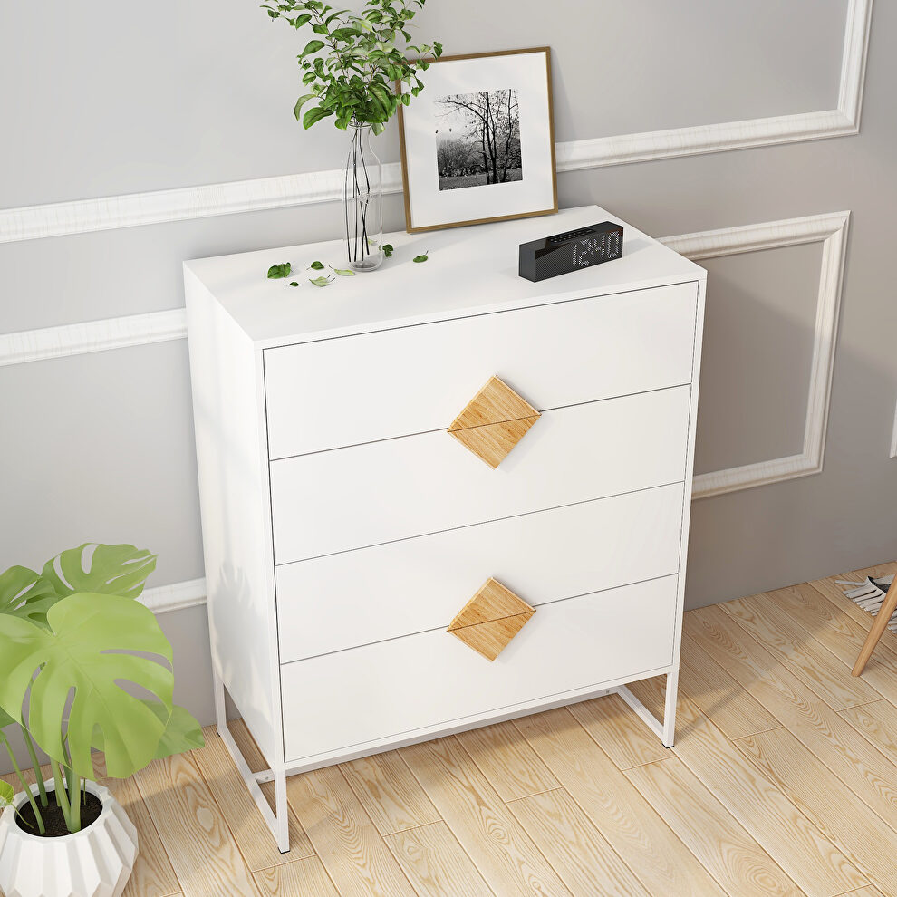 Solid wood special shape square handle design with 4 drawers bedroom furniture dressers by La Spezia additional picture 13